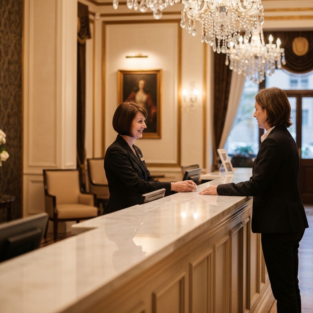 Rezeption im Hotel